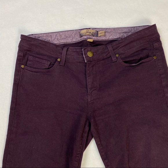 Paige Skyline Dark Purple Stretchy Ankle Jean - Picture 3 of 7